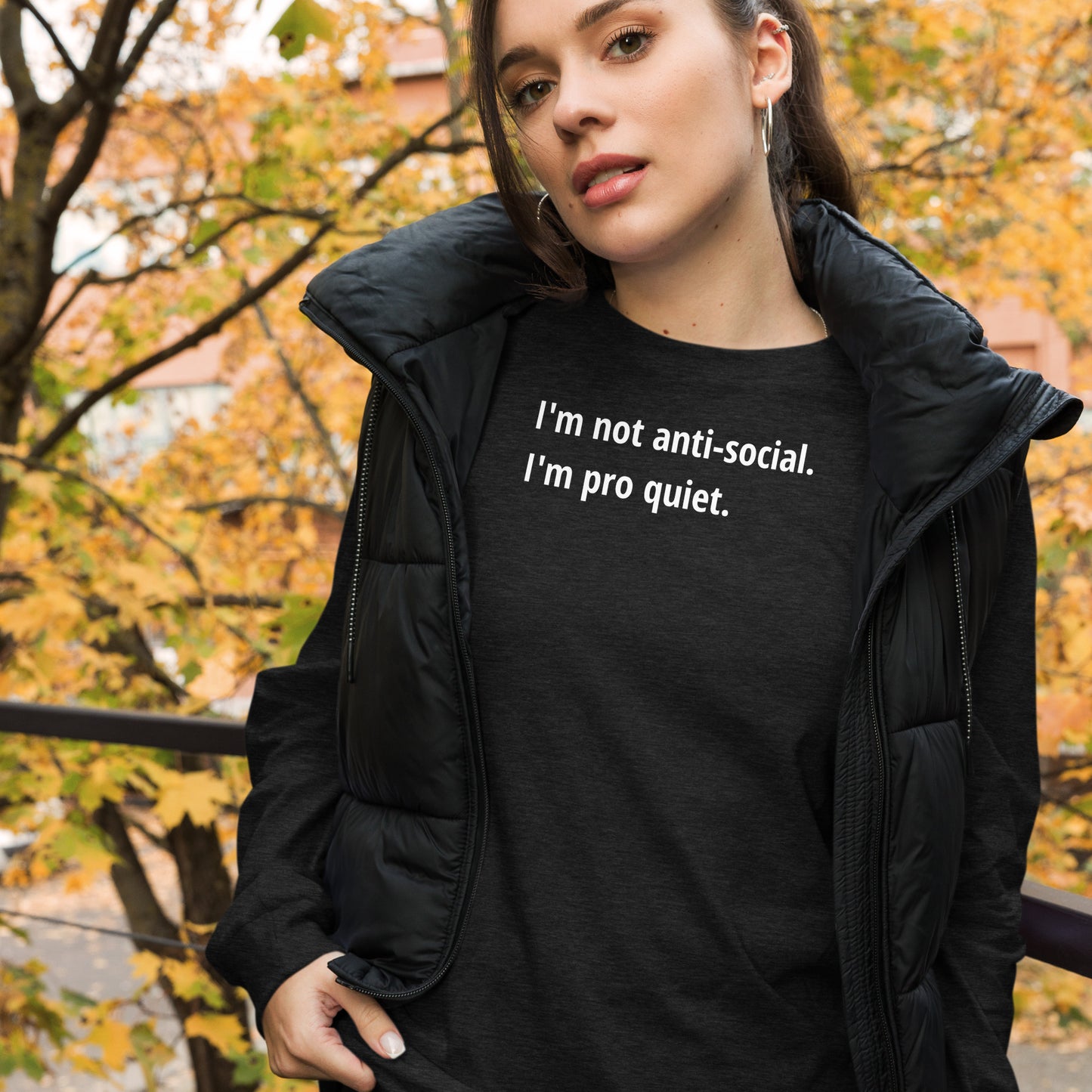 Pro Quiet - White Text - Womens Long Sleeve Tee