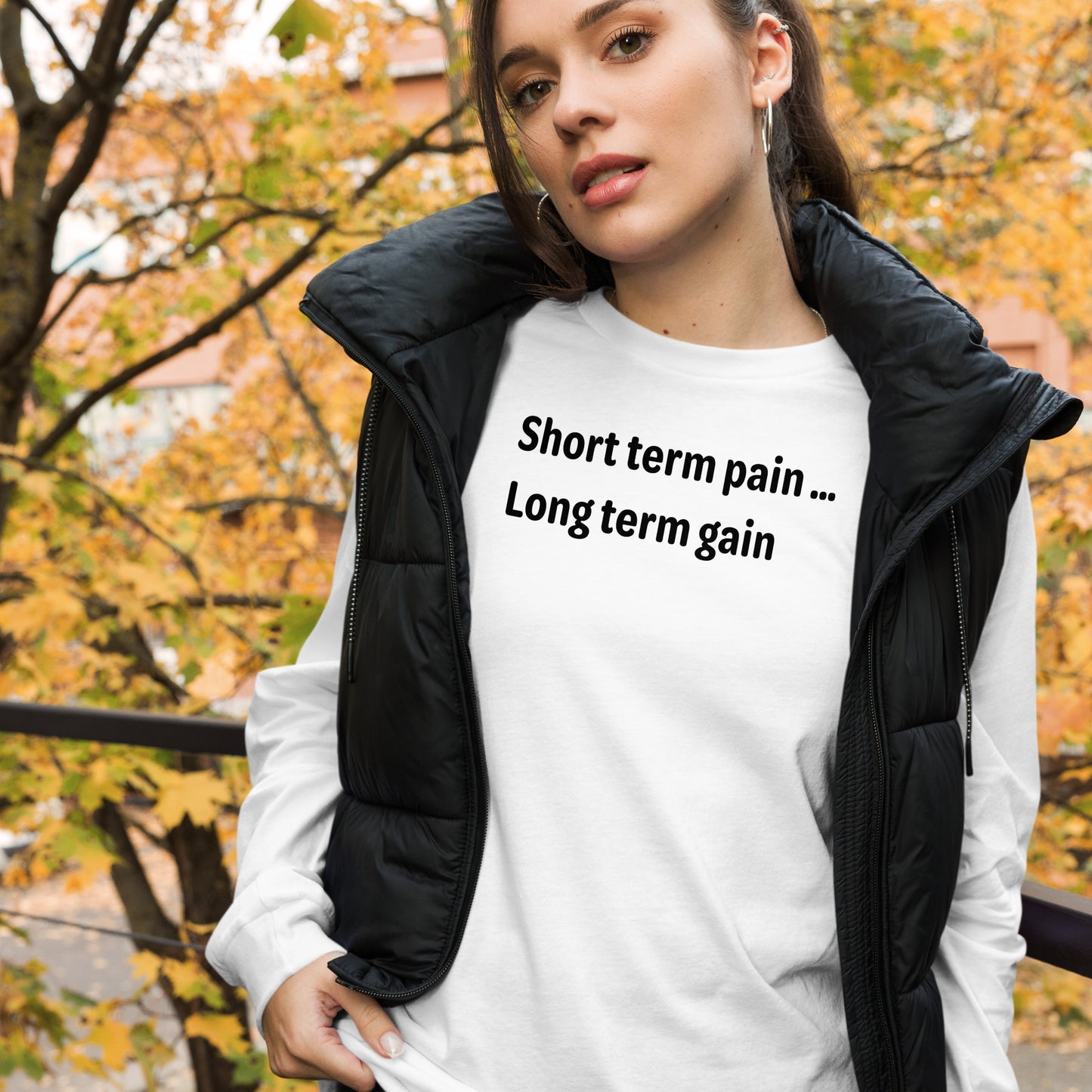 Short Term Pain - Black text - Womens Long Sleeve Tee