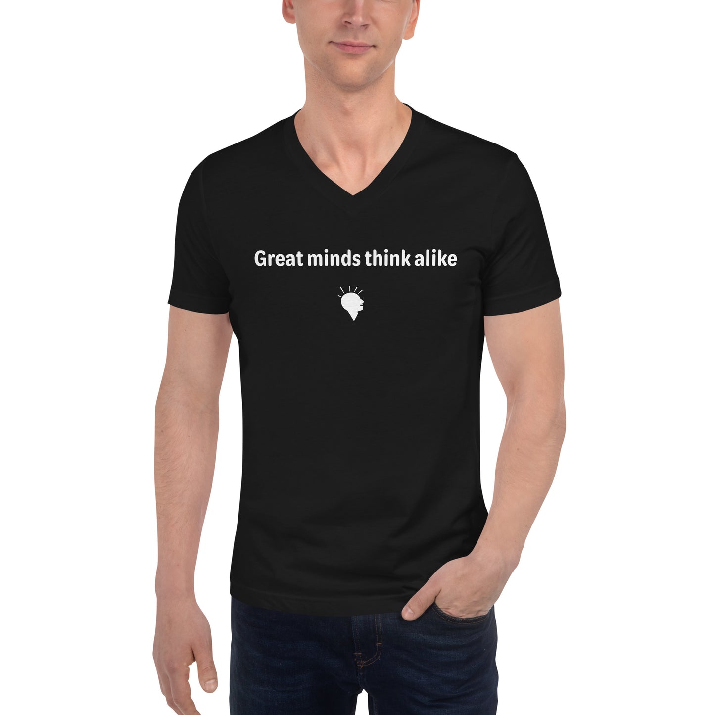 Great minds - White Text - Mens V-Neck T-Shirt