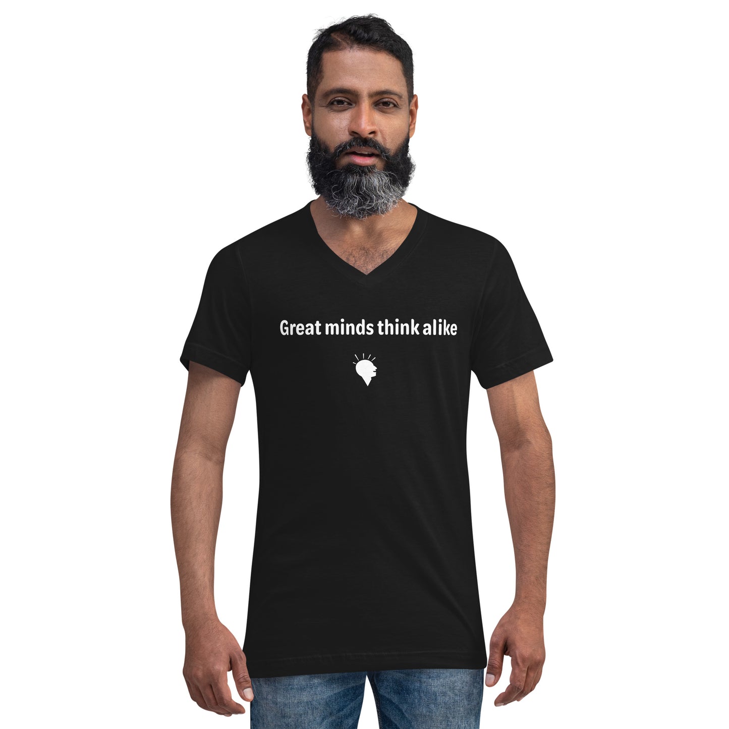 Great minds - White Text - Mens V-Neck T-Shirt