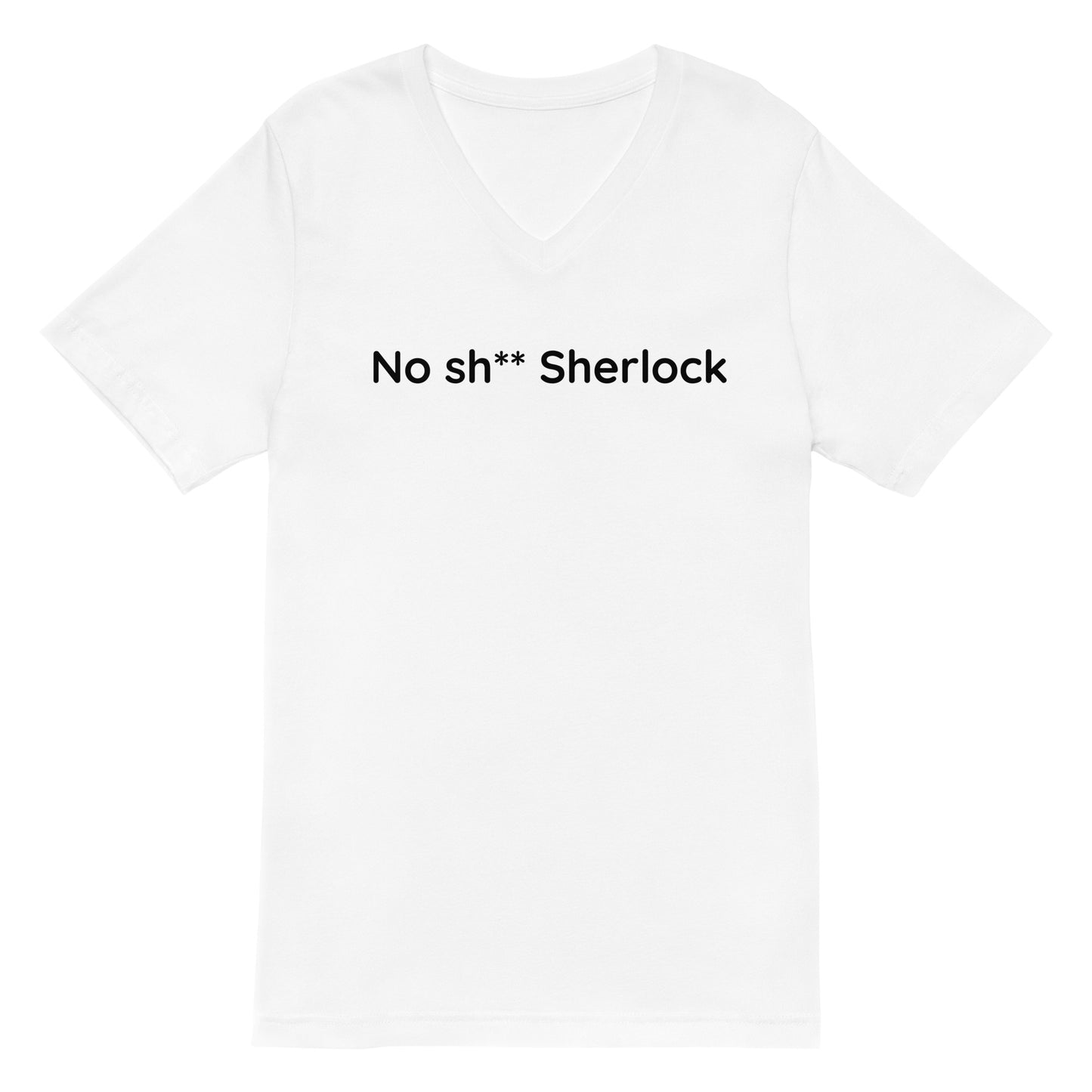 No sh** Sherlock - Black Text - Mens V-Neck T-Shirt