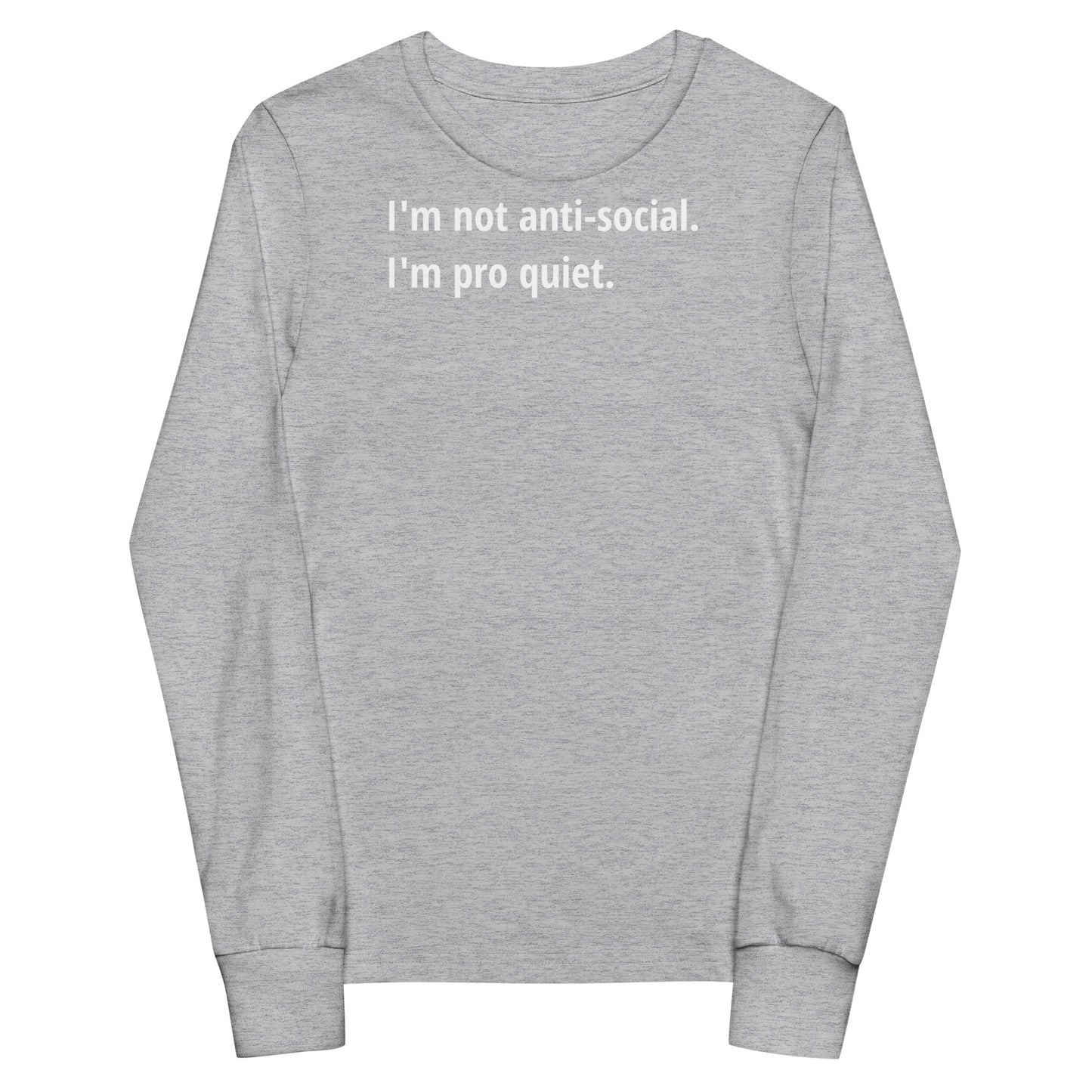 Pro Quiet - White Text - Youth long sleeve tee