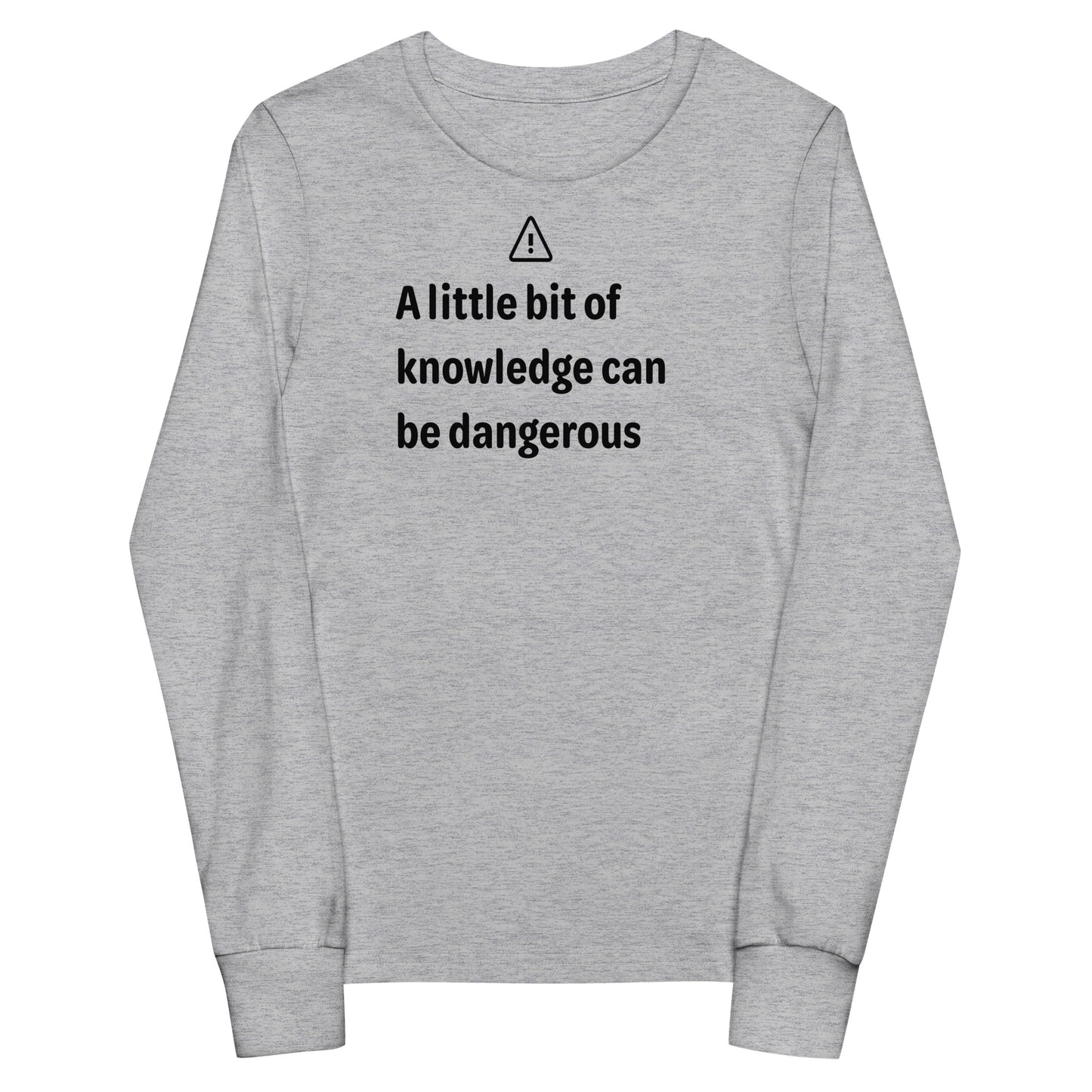 Dangerous level of knowledge - Black Text - Youth long sleeve tee