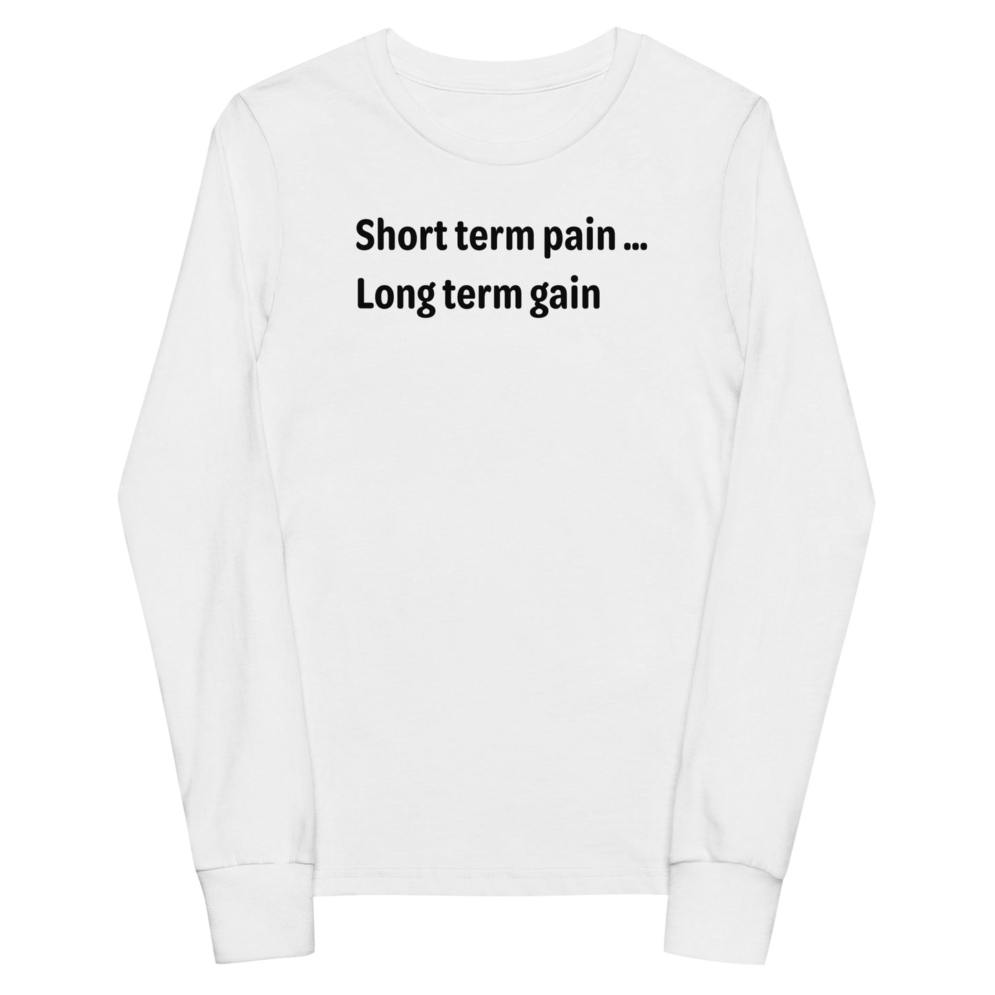 Short Term Pain - Black Text - Youth long sleeve tee