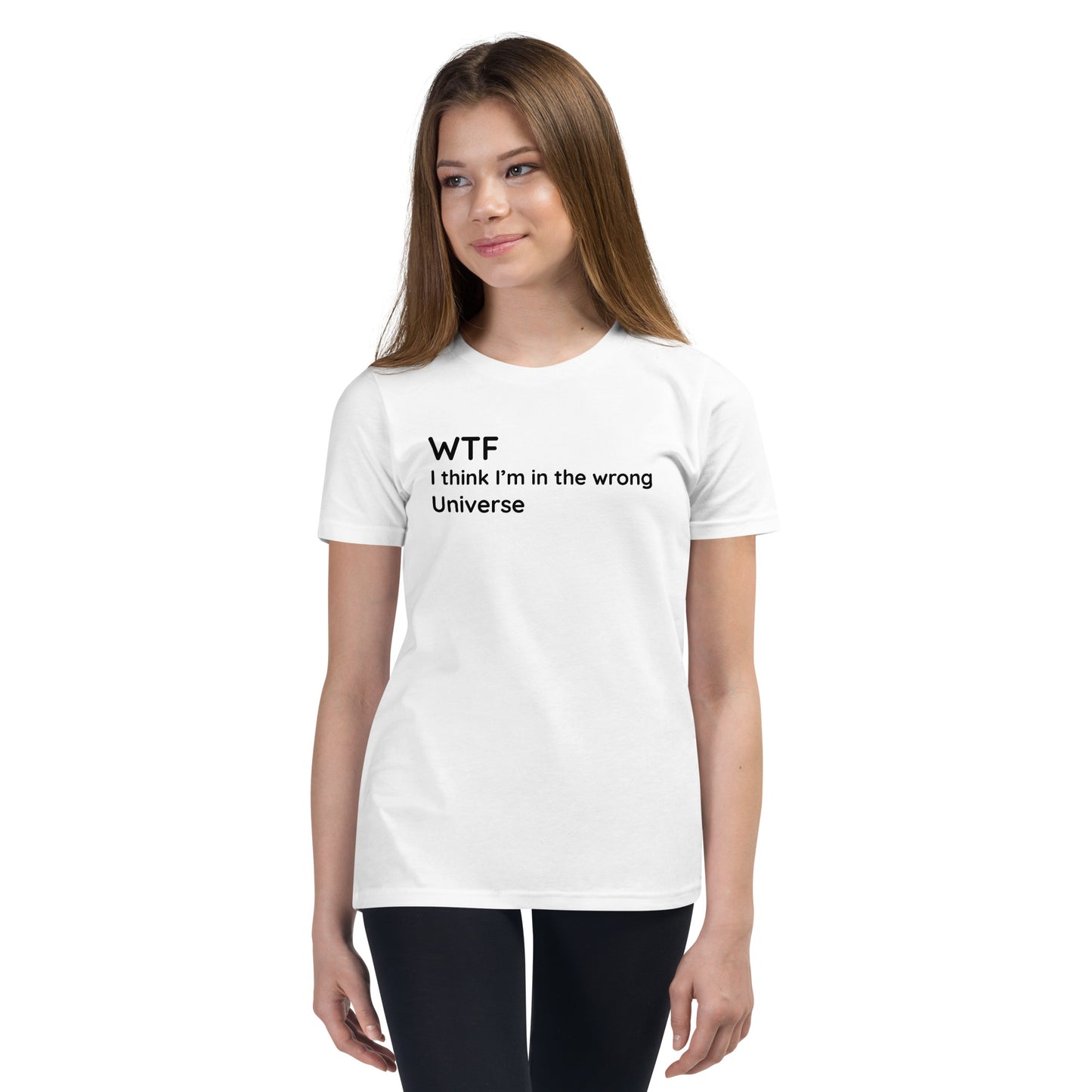 Wrong Universe - Black Text - Youth Short Sleeve T-Shirt