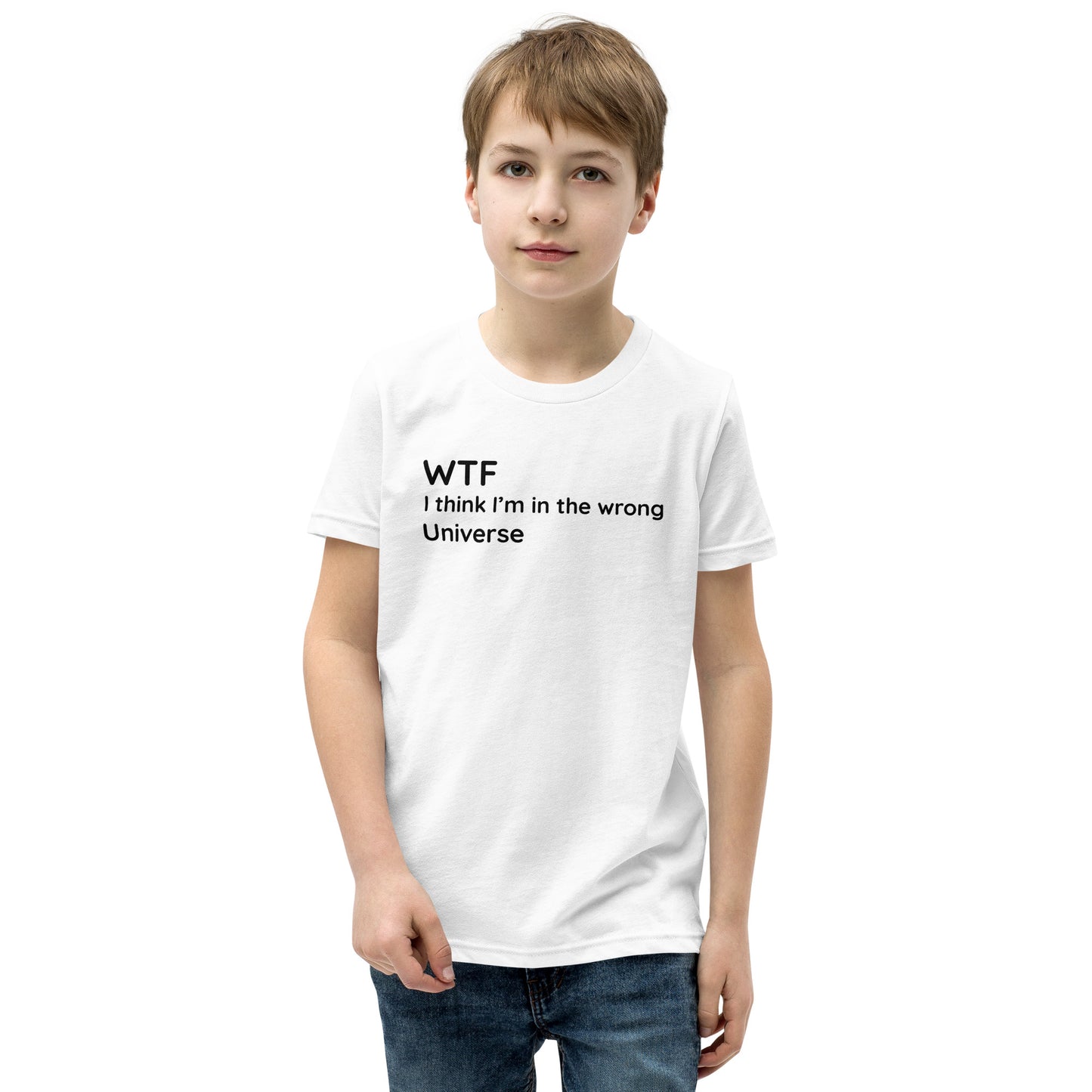 Wrong Universe - Black Text - Youth Short Sleeve T-Shirt